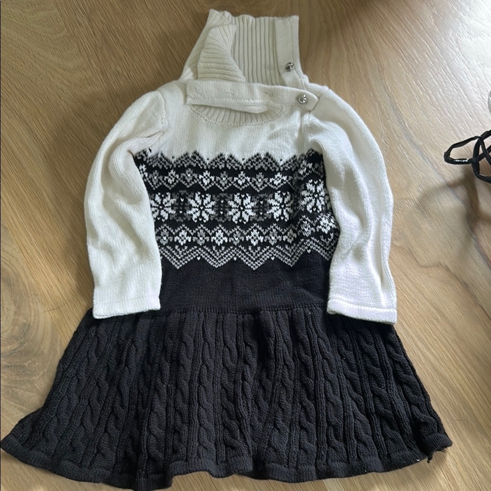 Janie and Jack Black and White Knit Dress